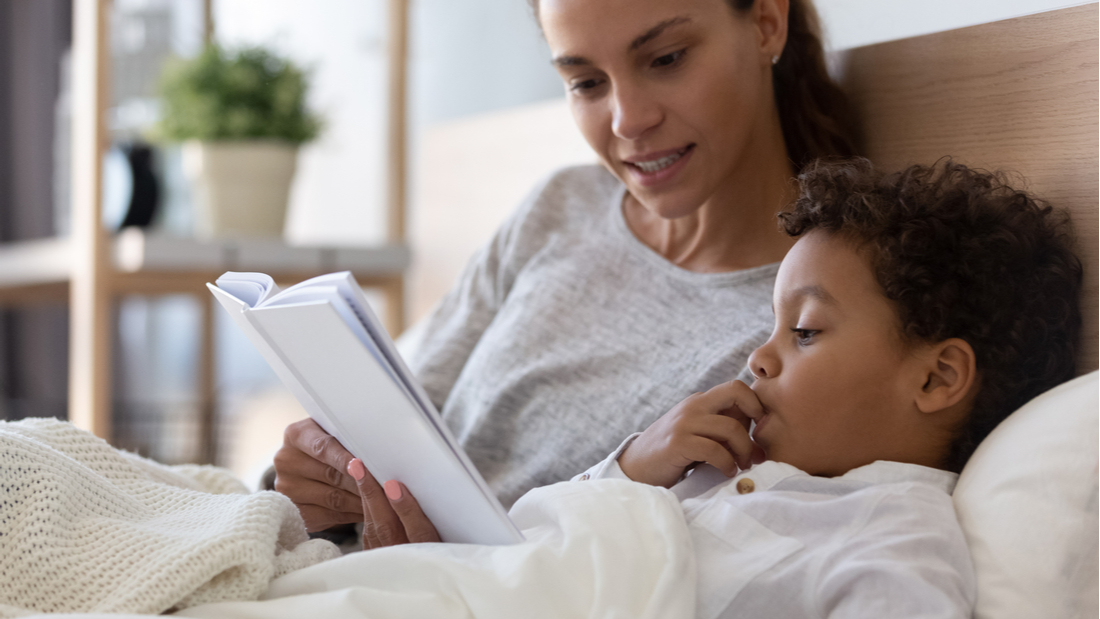 Nanny reading a bedtime story