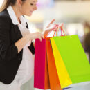 Pregnant mother shopping