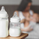 Bottles of baby milk