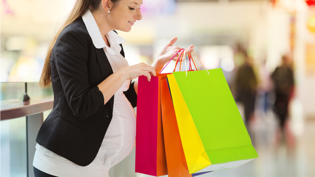 Pregnant mother shopping