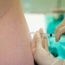Mother having epidural injection