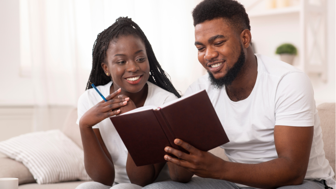 Couple planning together