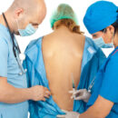 Mother about to receive an epidural