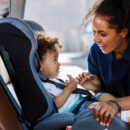 mother and baby, baby car seat